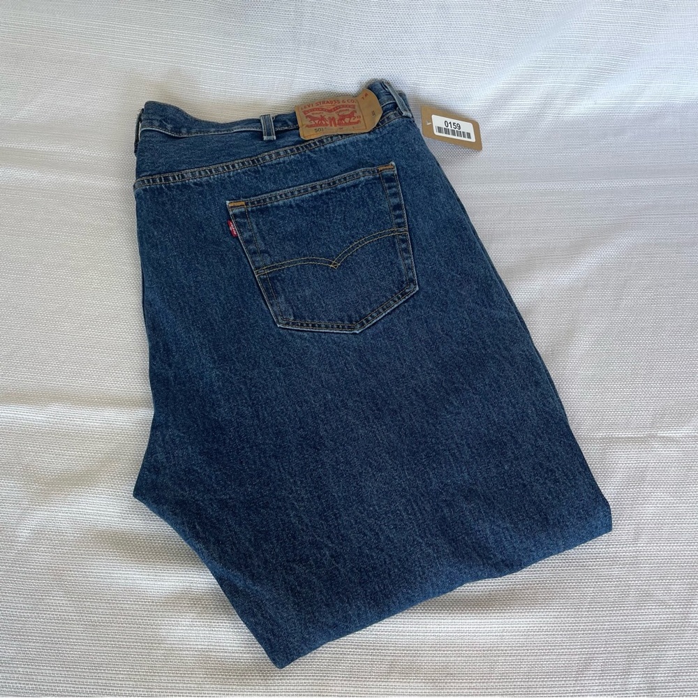 Levi's Men's Size 50W 30L Blue Cotton 501 Button Fly Jeans #0159